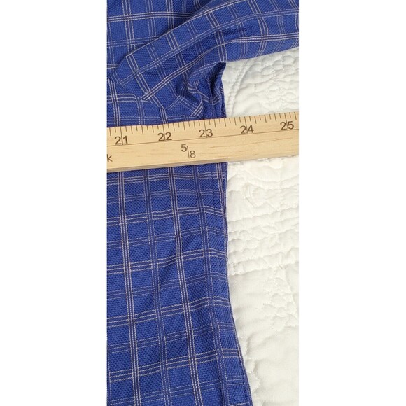 CREMIEUX Premium Denim Men's Shirt Size L Button Up Long Sleeve Blue Plaid - Picture 6 of 8